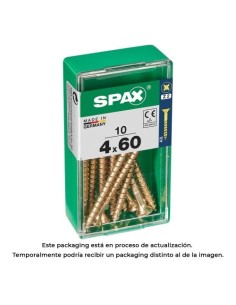 Tornillo Madera Cabeza Plana Rosca Parcial Ranura Cruciforme 4CUT 4.0x60mm Yellox 10 Unidades SPAX