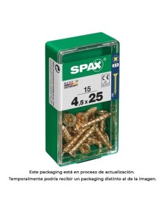 Tornillo Madera Acero 4.5x25mm Cabeza Plana Cruz Z2 Rollo 15 Unidades SPAX