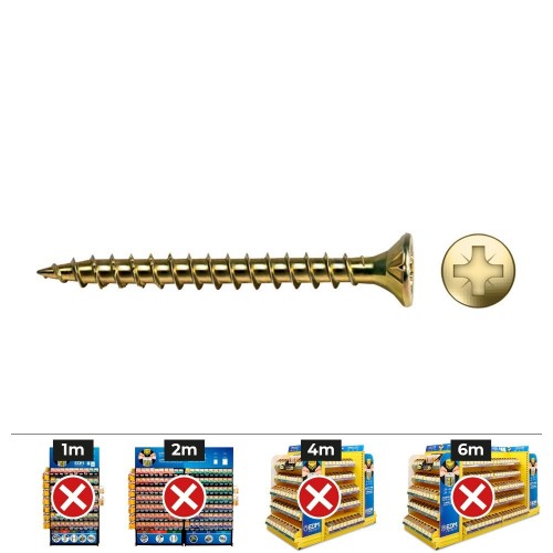 Tornillo Madera Rosca Completa Avellanado Punta Pozidriv 4.5x20mm Bicromatado 500Unidades CELO