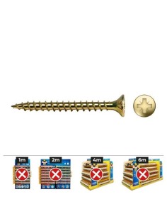 Tornillo Madera Bicromatado 5x25mm Rosca Completa Avellanado Impronta PZ 500 Unidades CELO