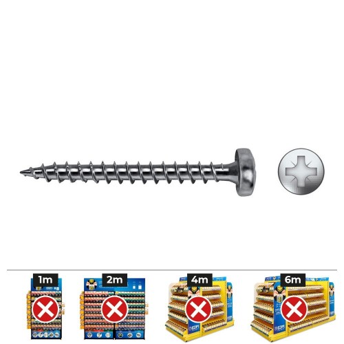 Tornillo Madera Rosca Completa Cabeza Alomada Punta PZ2 4.5x20mm Zincado 500 Unidades CELO