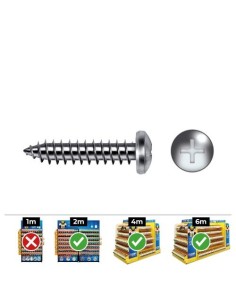 Tornillo Chapa Zincado 4.2x38mm Cabeza Alomada Philips 250 Unidades CELO