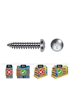 Tornillo Chapa Acero Zincado 4.8x32mm Cabeza Alomada Punta Philips 250Unidades CELO