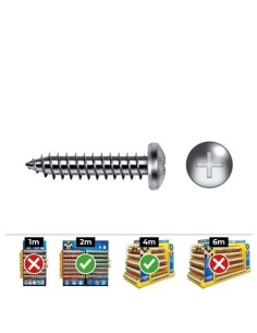 Tornillo Para Chapa Acero Zincado 5.5x25mm Cabeza Alomada Philips 250 Unidades CELO