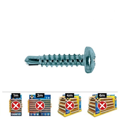 Tornillo Chapa Punta Broca Alomado Rosca Philips DIN7504N 3.5x13mm Zincado 500 Unidades CELO