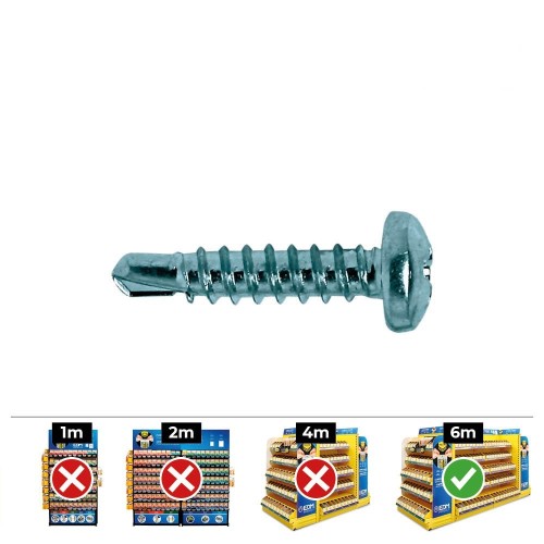 Tornillo Punta Broca Cabeza Alomada Rosca Chapa 3.5x19mm Zincado 500 Unidades CELO