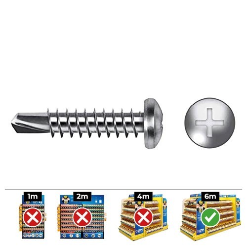 Tornillo Punta Broca Acero 4.8x16mm Zincado Caja 250 Unidades Philips CELO