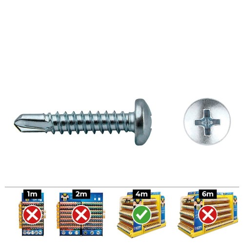 Tornillo Punta Broca Acero 4.2x50mm Zincado Caja 250 Unidades CELO