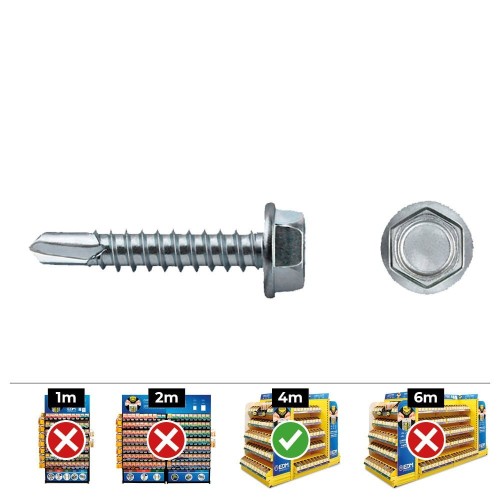Tornillo Punta Broca Hexagonal Acero Zincado 4.2x19mm 500 Unidades CELO