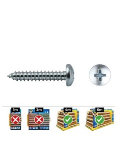 Tornillo Chapa Zincado 3.5x25mm Cabeza Alomada Phillips Caja 250 Unidades CELO