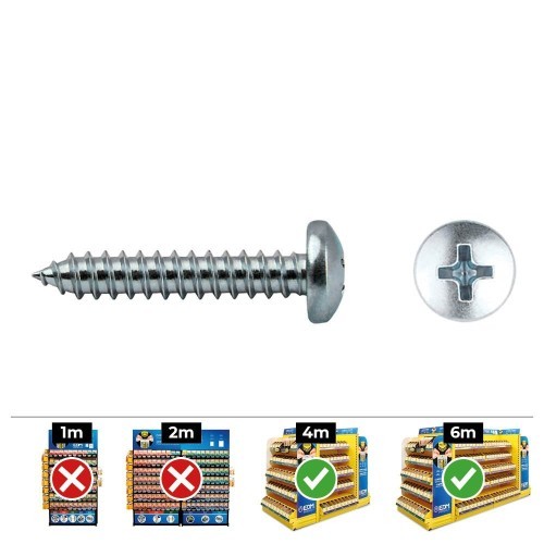 Tornillo Chapa Zincado 3.5x25mm Cabeza Alomada Phillips Caja 250 Unidades CELO