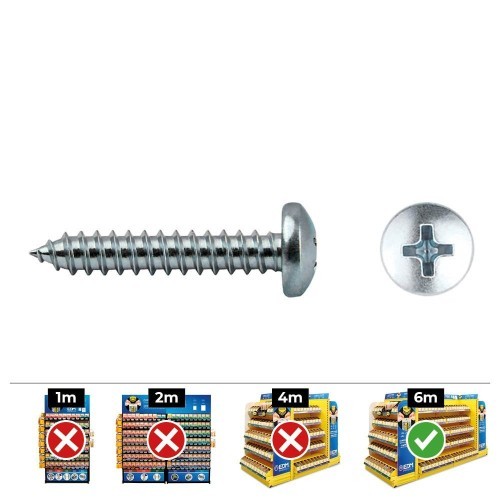 Tornillo Chapa Zincado 3.9x38mm Cabeza Alomada Philips Caja 250 Unidades CELO