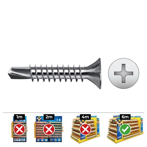 Tornillo Punta Broca Avellanado Philips Zincado 3.9x16mm 500Unidades CELO