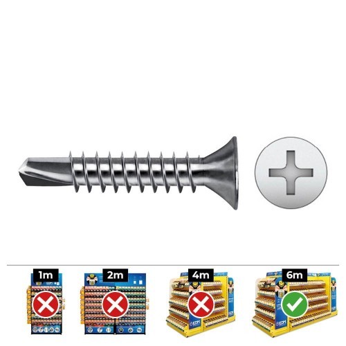 Tornillo Punta Broca Zincado 5.5x38mm Avellanado Philips Caja250Unidades CELO