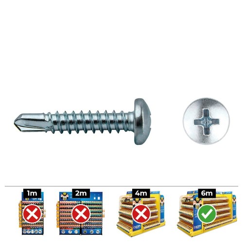 Tornillo Punta Broca Rosca Chapa 4.8x22mm Zincado 250 Unidades CELO