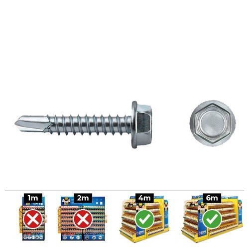 Tornillo Punta Broca Hexagonal Acero Zincado 5.5x38mm 250Unidades CELO