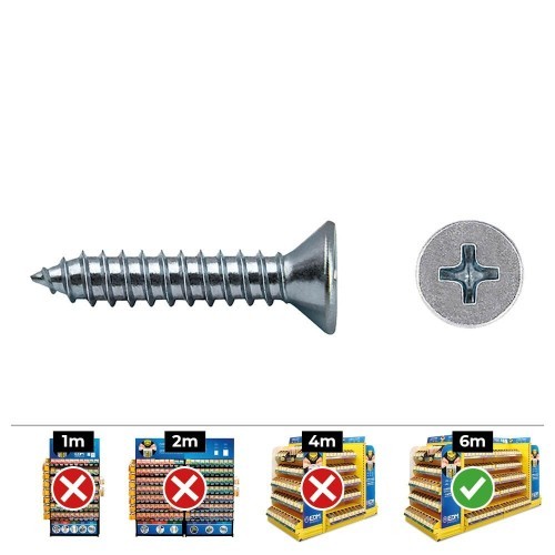 Tornillo Chapa Zincado 4.2x32mm Avellanado Philips 250 Unidades CELO