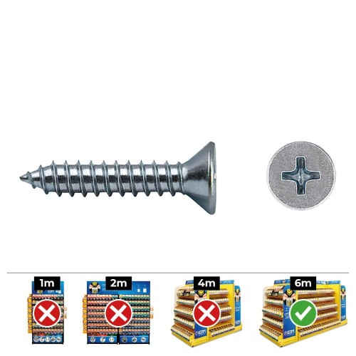 Tornillo Chapa Acero Zincado 4.8x50mm Avellanado Philips 250 Unidades CELO