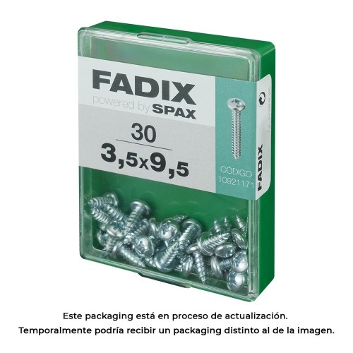 Tornillo Rosca Chapa Acero Zincado 3.5x9.5mm Caja 30 Unidades FADIX