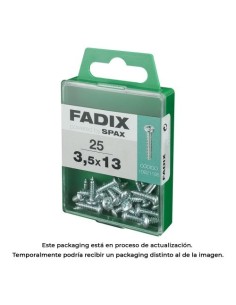 Tornillo Rosca Chapa Acero Zincado 3.5x13mm Caja 25 Unidades FADIX