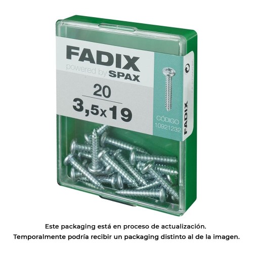 Tornillo Rosca Chapa Acero Cincado 3.5x19mm 20Unidades FADIX