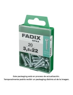 Tornillo Rosca Chapa Acero Zincado 3.5x22mm 20 Unidades FADIX