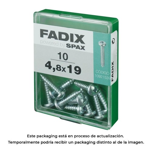 Tornillo Rosca Chapa Acero Zincado 4.8x19mm 10 Unidades FADIX