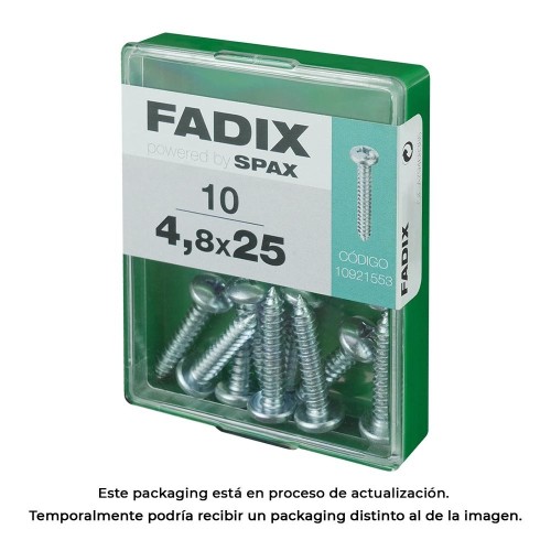 Tornillo Rosca Chapa Acero Zincado 4.8x25mm Caja 10 Unidades FADIX