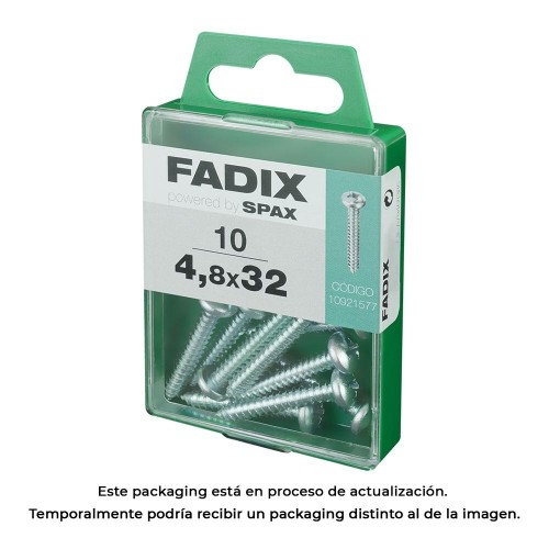 Tornillo Rosca Chapa Acero Zincado 4.8x32mm Caja 10 Unidades FADIX