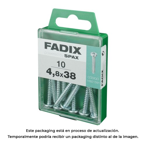 Tornillo Rosca Chapa Acero Zincado 4.8x38mm Caja 10 Unidades FADIX
