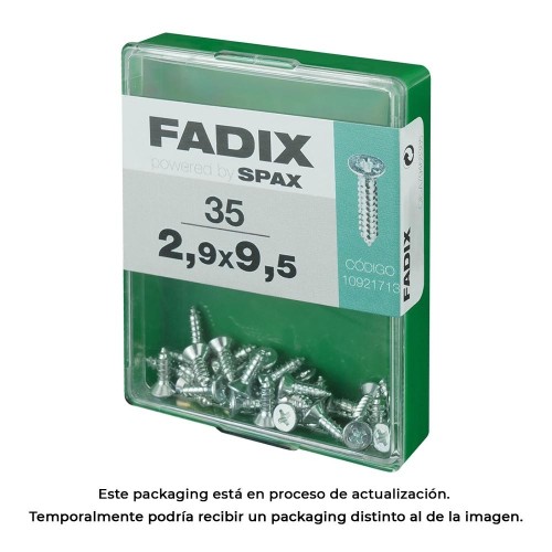 Tornillo Rosca Chapa Acero Zincado 2.9x9.5mm 35 Unidades FADIX