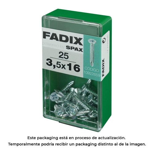 Tornillo Rosca Chapa Autoperforante Acero Zincado 3.5x16mm 25 Unidades FADIX