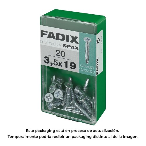 Tornillo Rosca Chapa Acero Cincado 3.5x19mm Caja 20 Unidades FADIX
