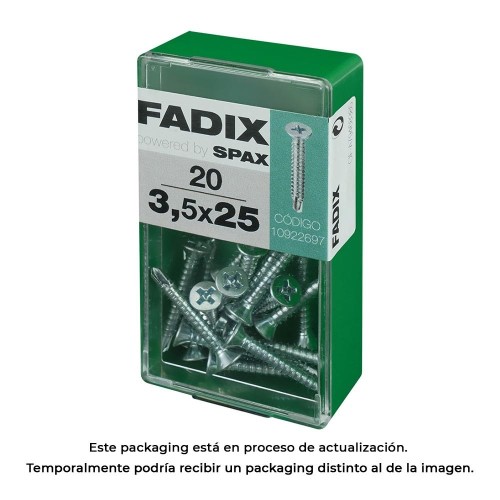 Tornillo Rosca Chapa Acero Zincado 3.5x25mm Caja 20 Unidades FADIX