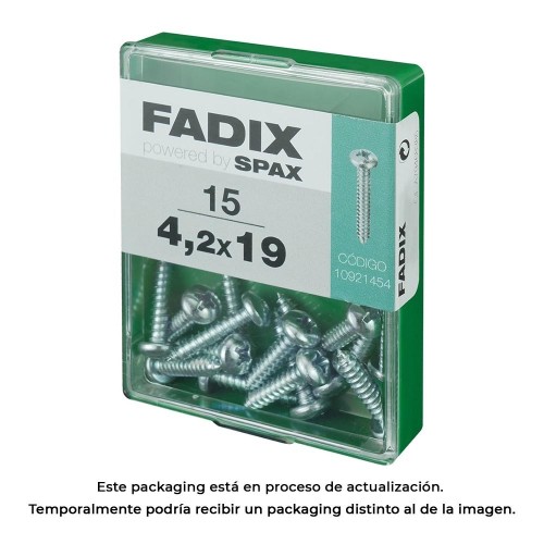 Tornillo Rosca Chapa Acero Zincado 4.2x19mm Caja 15 Unidades FADIX