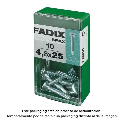 Tornillo Autoperforante Acero Zincado 4.8x25mm Caja 10 Unidades FADIX
