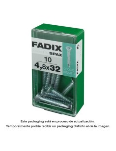 Tornillo Rosca Chapa Cincado Autoperforante 4.8x32mm Caja 10 Unidades FADIX