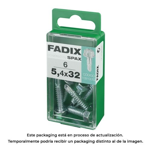 Tornillo Rosca Chapa Acero 5.4x32mm Hexagonal Autoperforante 6 Unidades FADIX