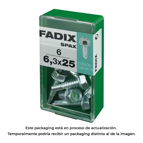 Tornillo Rosca Chapa Hexagonal Autoperforante 6.3x25mm Caja 6 Unidades FADIX
