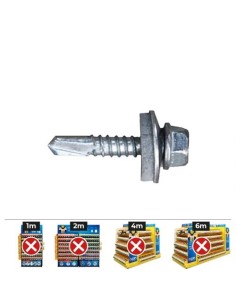 Tornillo Acero 4.8x25mm Cabeza Hexagonal Arandela EPDM16mm Zincado 500 Unidades CELO