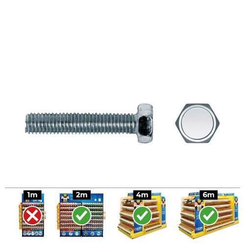 Tornillo Hexagonal Acero Zincado 5x20mm 250 Unidades CELO