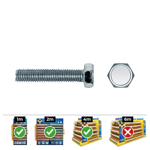 Tornillo Hexagonal Acero Zincado M8x25mm 100 Unidades CELO