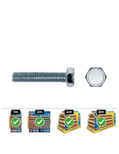 Tornillo Hexagonal Zincado 8x50mm Caja 50 Unidades CELO
