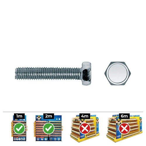 Tornillo Hexagonal Acero Zincado 8x70mm 40 Unidades CELO