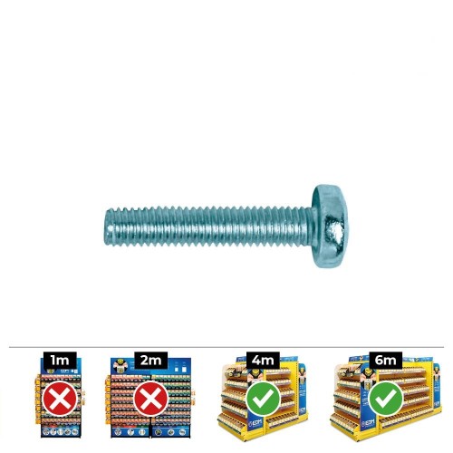 Tornillo Métrico Acero Zincado 6x20mm Cabeza Alomada Philips 250 Unidades CELO