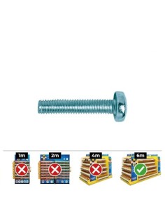 Tornillo Métrico Acero Zincado 6x25mm Cabeza Alomada Philips Caja250Unidades CELO