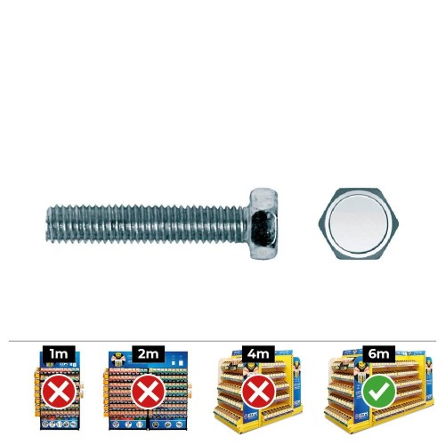 Tornillo Hexagonal Acero M8x45mm Zincado 100Unidades CELO