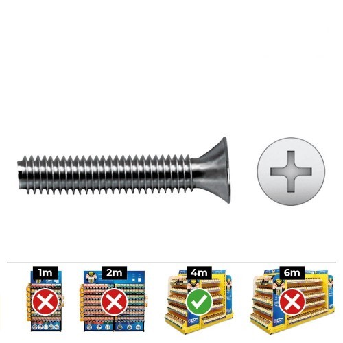 Tornillo Métrico Avellanado Phillips DIN965 4x20mm Zincado 500 Unidades CELO