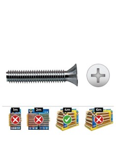 Tornillo Métrico Avellanado Phillips 5x20mm Zincado 250 Unidades CELO