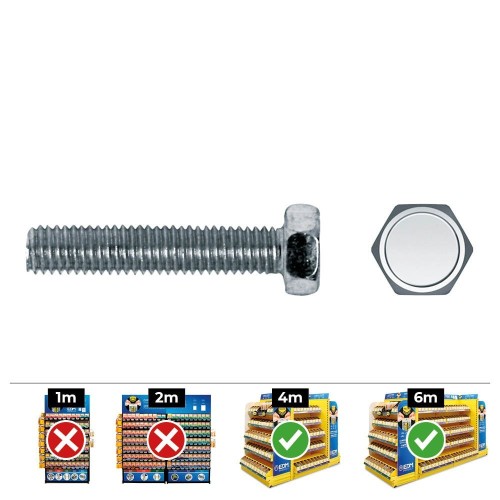 Tornillo Hexagonal Acero Zincado 6x30mm 250 Unidades CELO